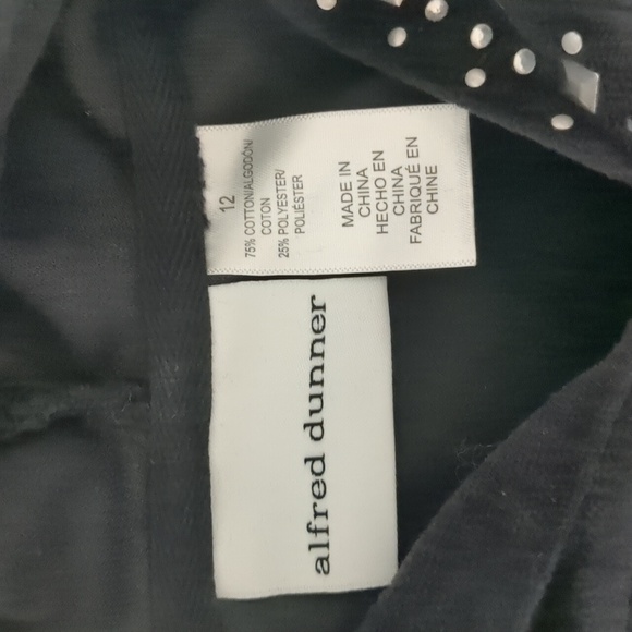 Alfred Dunner Women Full Zip black Velvet Hoodie Sweatshirt Size 12 - Picture 7 of 9